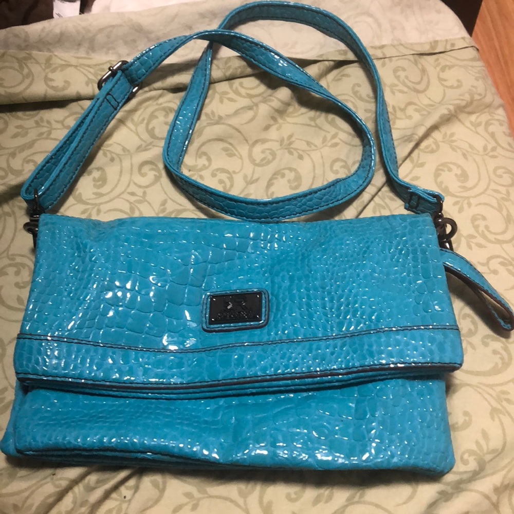 A blue Crossbody bag